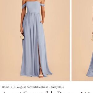 August Convertible Dress - Chiffon Dusty Blue